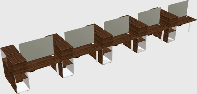 Shared electric desk + cabinet