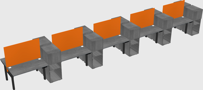 Shared electric desk + cabinet
