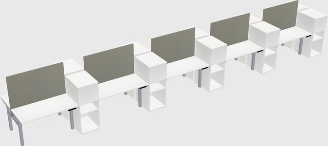 Shared electric desk + cabinet