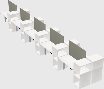 Shared electric desk + cabinet