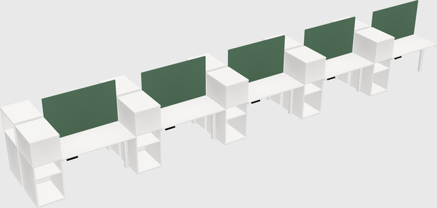 Shared electric desk + cabinet