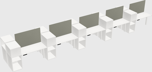 Shared electric desk + cabinet