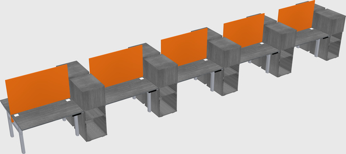 Shared electric desk + cabinet