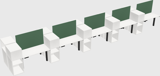 Shared electric desk + cabinet