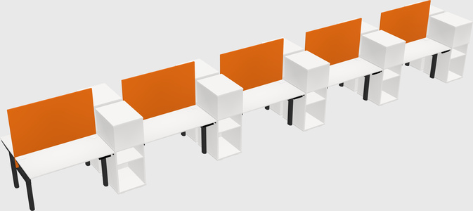 Shared electric desk + cabinet