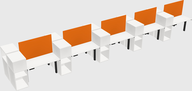 Shared electric desk + cabinet
