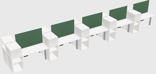 Shared electric desk + cabinet