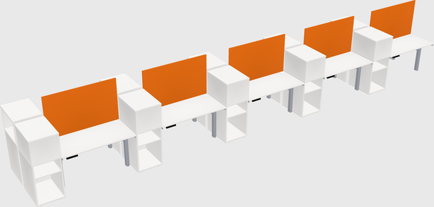 Shared electric desk + cabinet