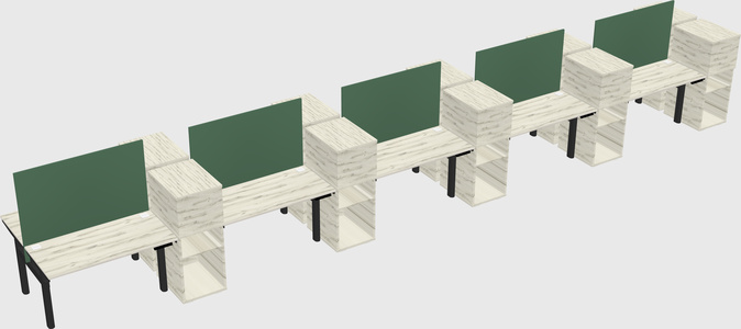 Shared electric desk + cabinet