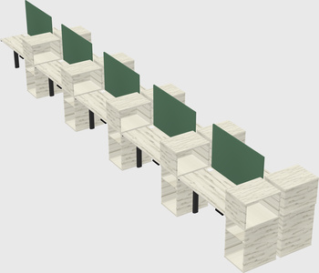 Shared electric desk + cabinet