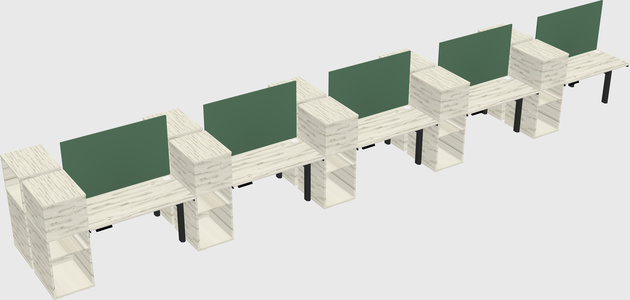 Shared electric desk + cabinet