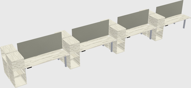 Shared electric desk + cabinet
