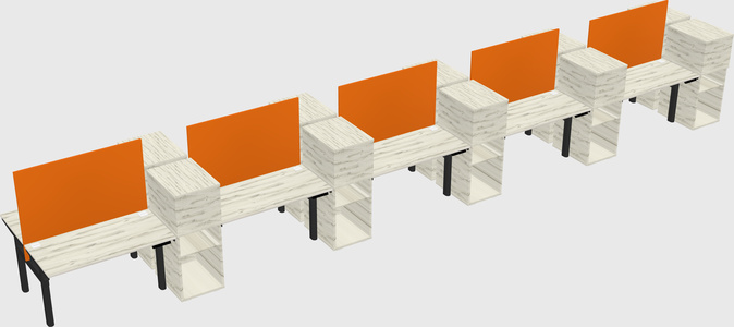 Shared electric desk + cabinet