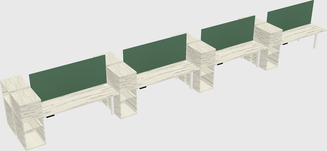 Shared electric desk + cabinet