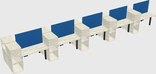 Shared electric desk + cabinet