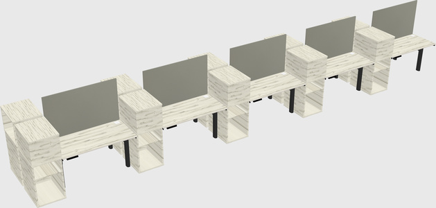 Shared electric desk + cabinet