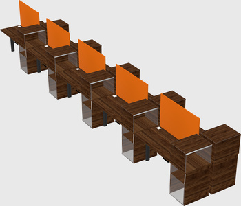 Shared electric desk + cabinet