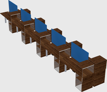 Shared electric desk + cabinet