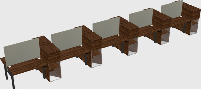 Shared electric desk + cabinet