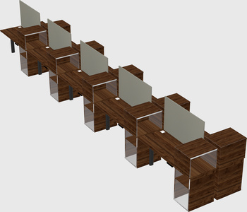 Shared electric desk + cabinet