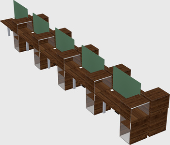 Shared electric desk + cabinet