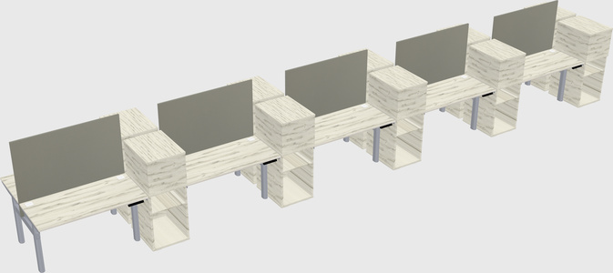 Shared electric desk + cabinet