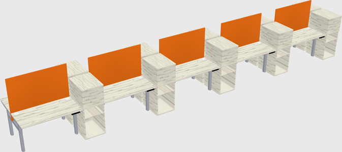 Shared electric desk + cabinet