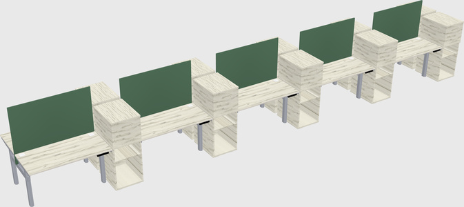 Shared electric desk + cabinet