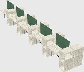 Shared electric desk + cabinet