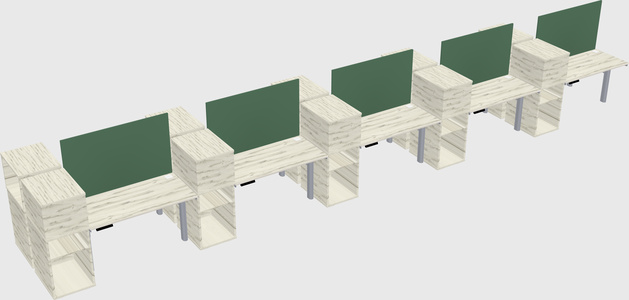 Shared electric desk + cabinet