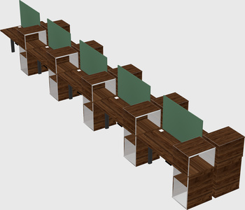Shared electric desk + cabinet
