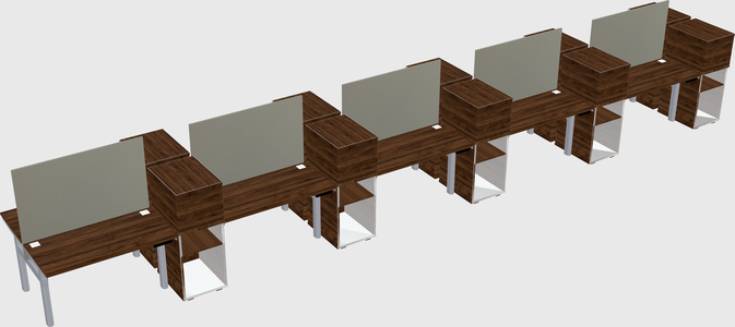 Shared electric desk + cabinet