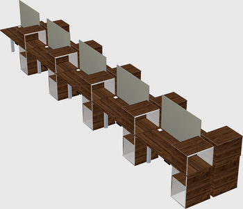 Shared electric desk + cabinet