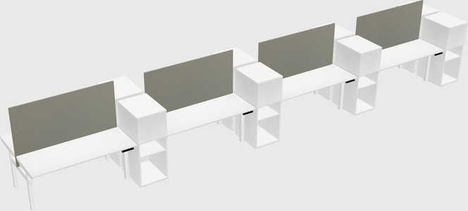 Shared electric desk + cabinet