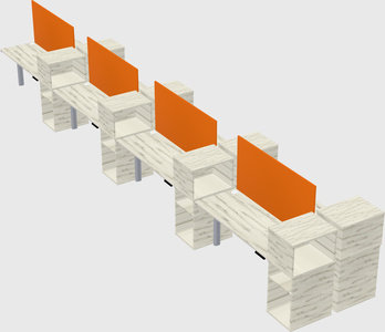 Shared electric desk + cabinet