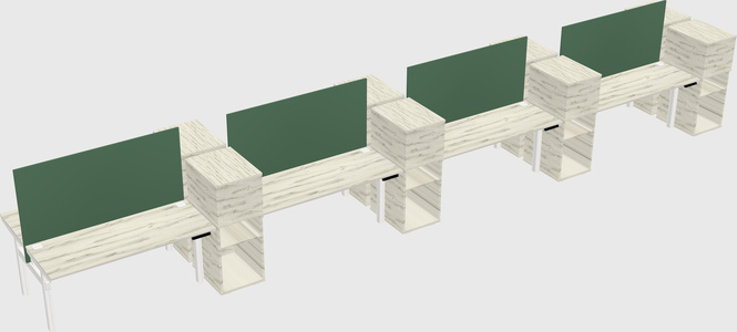 Shared electric desk + cabinet