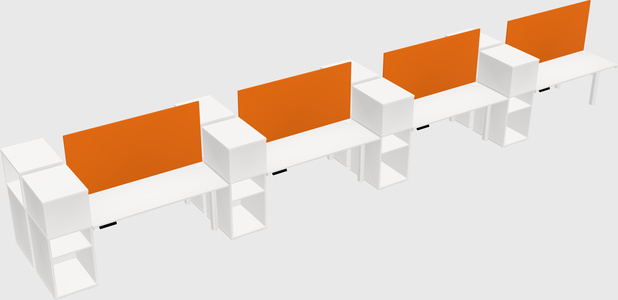 Shared electric desk + cabinet
