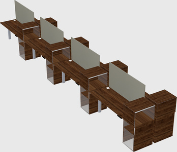 Shared electric desk + cabinet