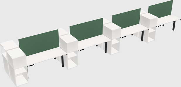 Shared electric desk + cabinet