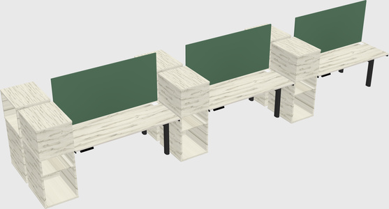 Shared electric desk + cabinet