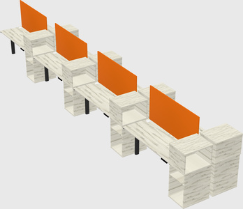 Shared electric desk + cabinet