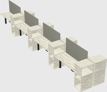 Shared electric desk + cabinet