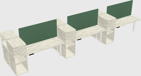 Shared electric desk + cabinet