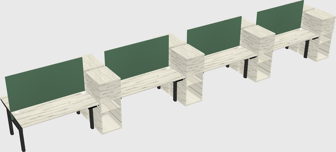 Shared electric desk + cabinet