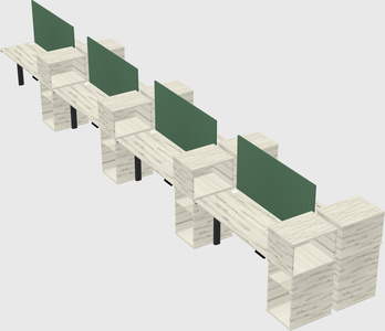 Shared electric desk + cabinet