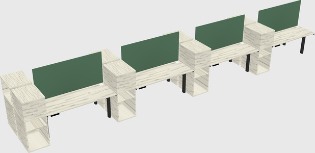Shared electric desk + cabinet