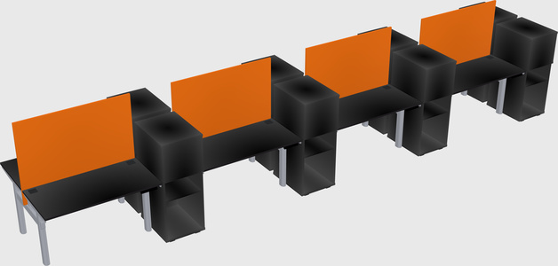 Shared electric desk + cabinet