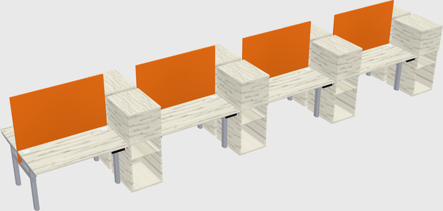Shared electric desk + cabinet