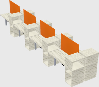 Shared electric desk + cabinet