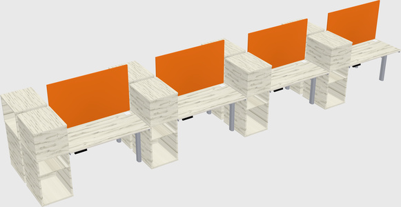 Shared electric desk + cabinet